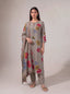Beige semi tussar salwar suit with hand sequins embroidery