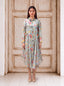 Powder blue chanderi khat embroidery dress
