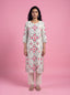 White printed cotton kurta set