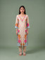 Ivory cotton kurta set with floral print and machine embroidery