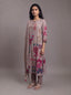 Mauve semi tussar thread and sequins embroidery salwar suit